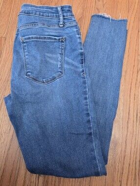 a.n.a. Mid-rise Blue Distress Jeggings